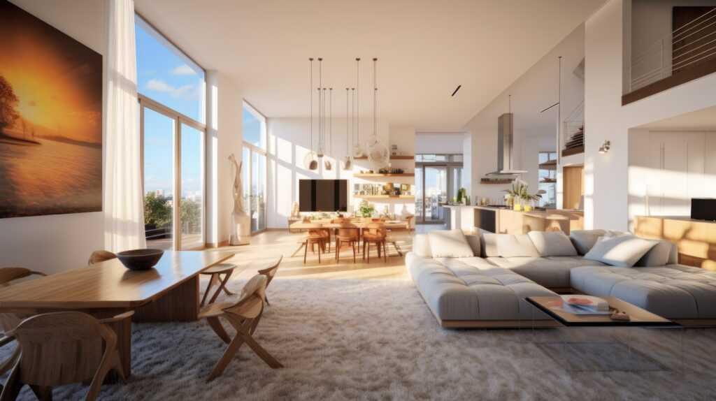interior-design-modern-minimal-high-ceiling-loft-home-with-open-space-generative-ai-aig27